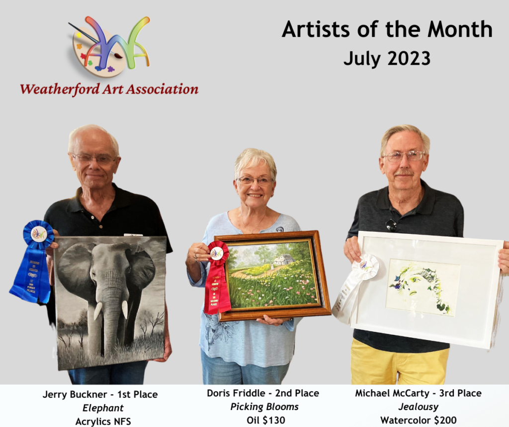 July 2023 Artists of the Month – Weatherford Art Association