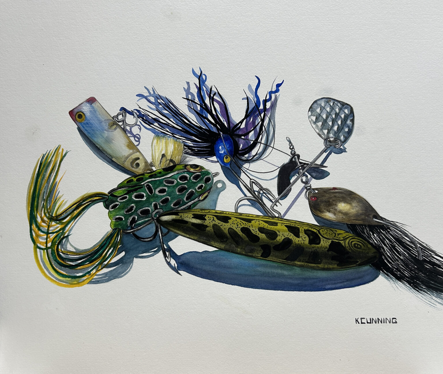 Lures in watercolor